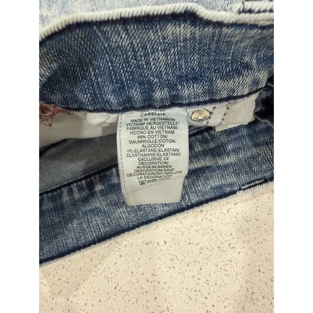 True Religion Men's Ricky Relaxed Straight jean shorts Acid Wash Size 33